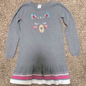 Gymboree kid girl size medium 7-8 sweater dress beautiful & sequin long sleeve